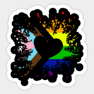 Pride Progress Flag Rainbow Flag Heart For Inclusivity Sticker